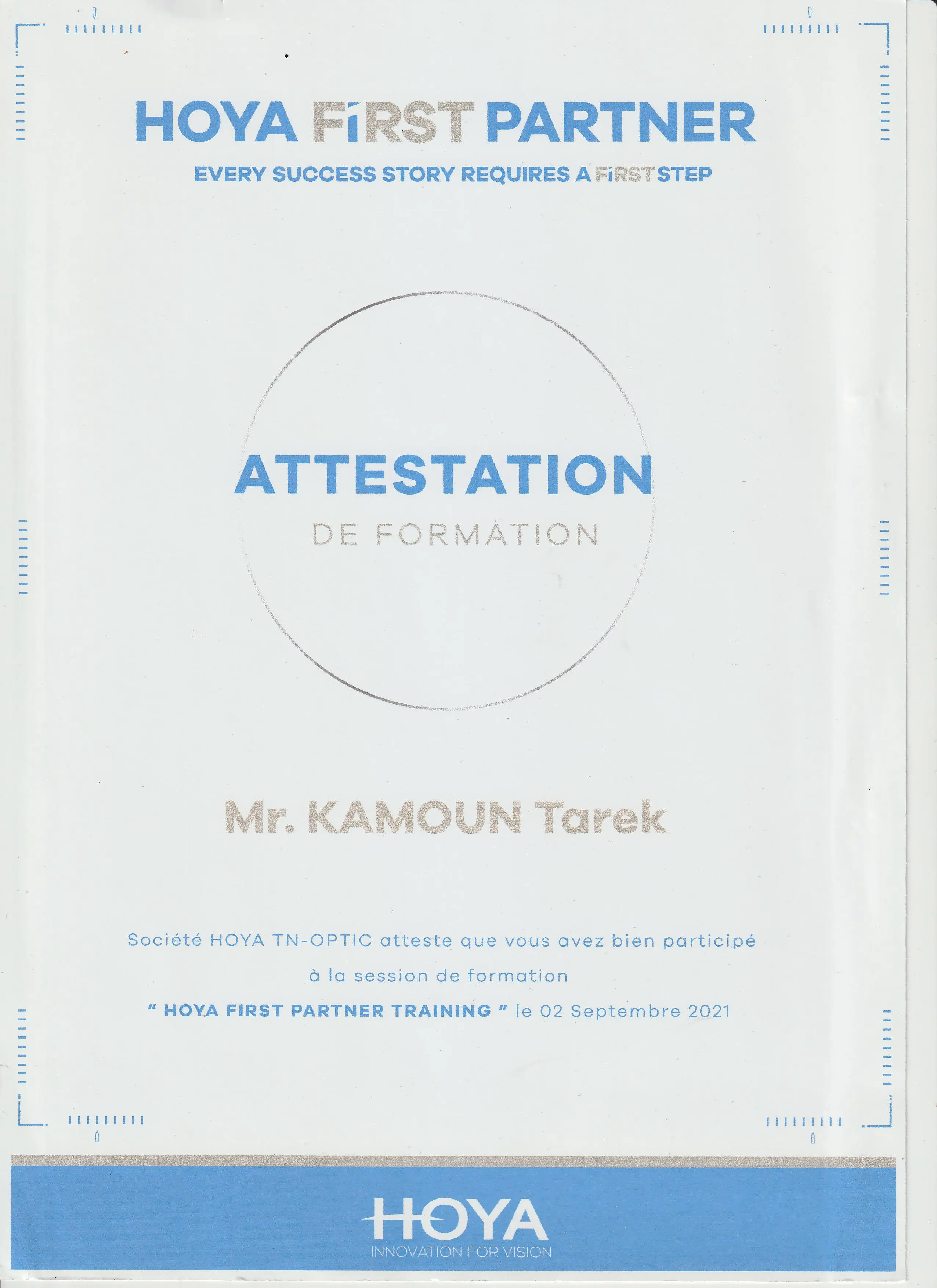 HAYO First Partner Mr TARAK KAMOUN @OPTI.K Opticien Menzah 6 - Tunis - Tunisie